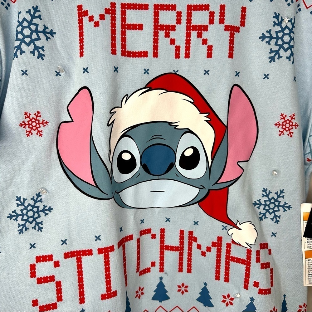 Disney Stitch Merry Stitchmas Sweatshirt Adult L - Picture 3 of 6